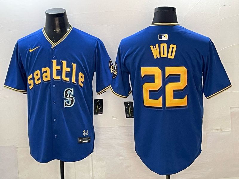 Men 2026 Seattle Mariners #22 Woo Blue City Edition Nike MLB Jersey 011